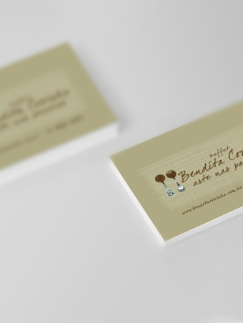 logotipo papelaria cartão de visita bendita cozinha buffet ilhabela