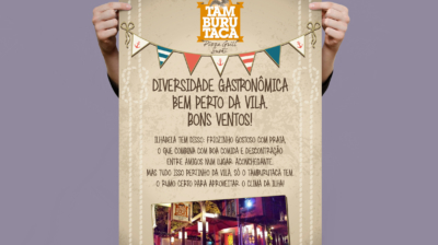 cartaz tamburutaca restaurante ilhabela